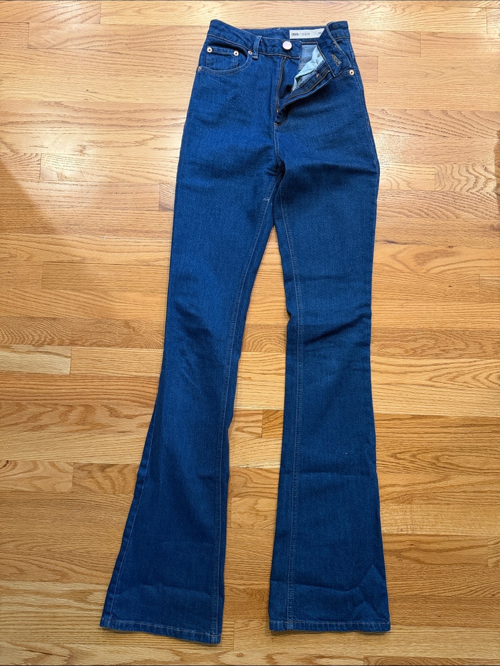 ASOS Dark Blue High-Rise Flare Jeans